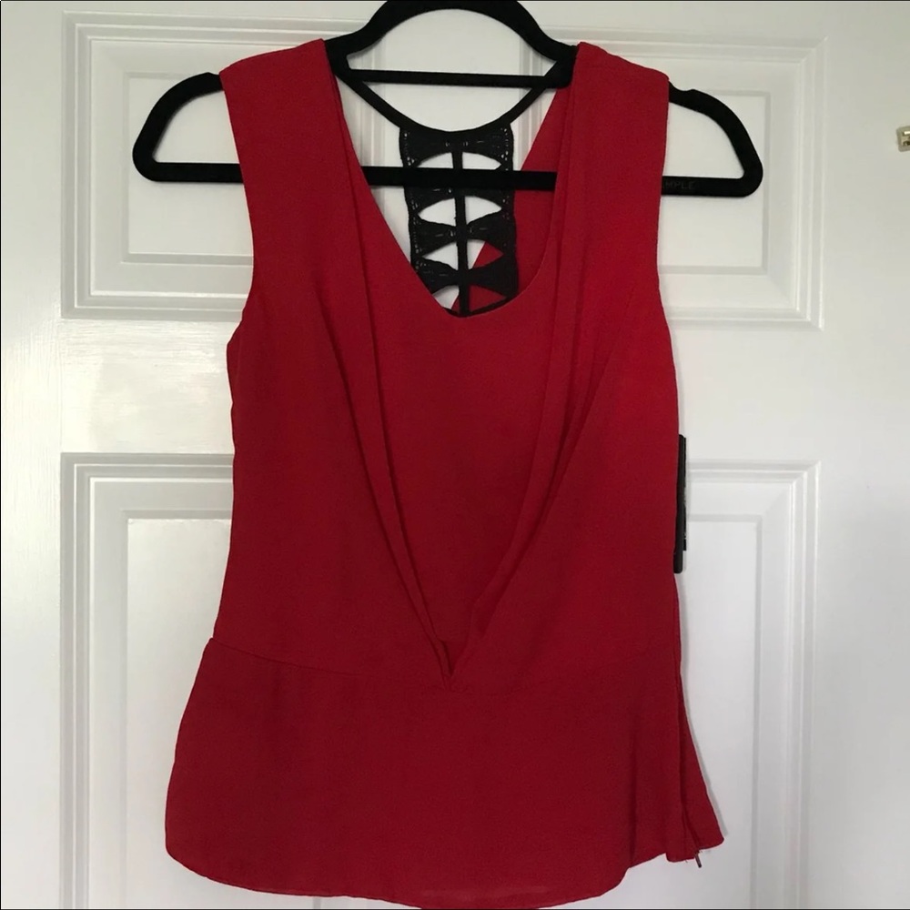 NWT A. Byer Red Sleeveless Statement Top
